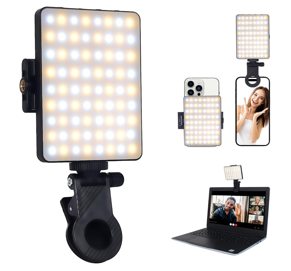 Selfie Licht mit Clip, 72 LED Videolicht