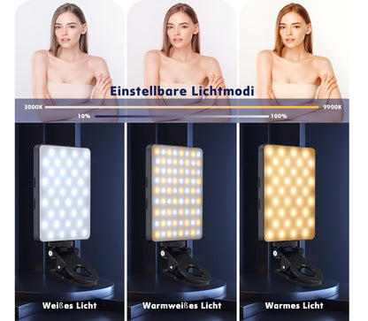 Selfie Licht mit Clip, 72 LED Videolicht