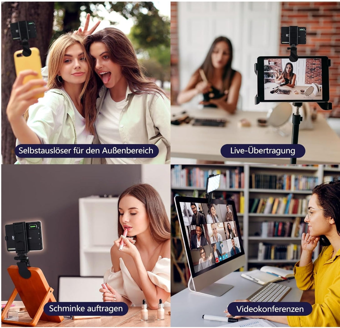 Selfie Licht mit Clip, 72 LED Videolicht
