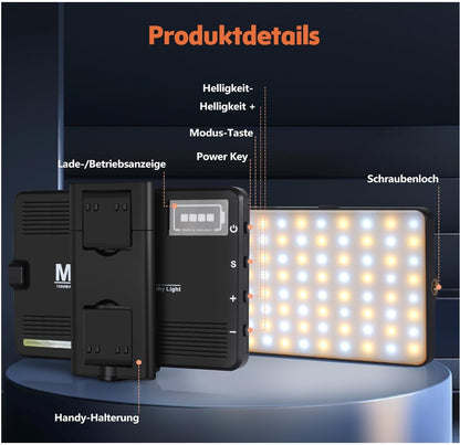 Selfie Licht mit Clip, 72 LED Videolicht