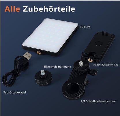 Selfie Licht mit Clip, 72 LED Videolicht