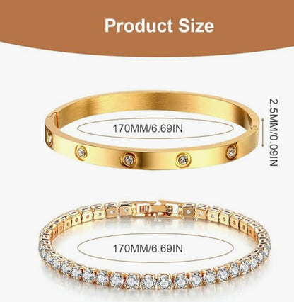 Tennisarmband Damen Zirkonia Armreif